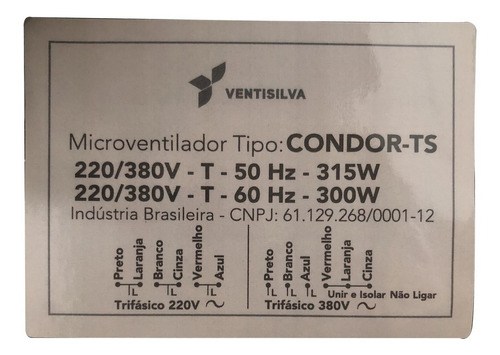 Microventilador Especial Condor Ts Trifásico 12x Sem Juros