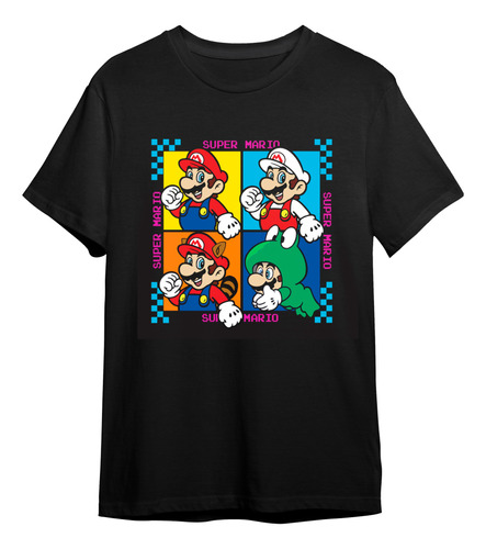 Remera Mario Bros Mangacorta - Moda Gamers Videojuegos 