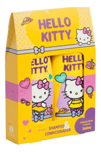Kit Infantil Hello Kitty Shampoo + Cond 260ml Cab Claros