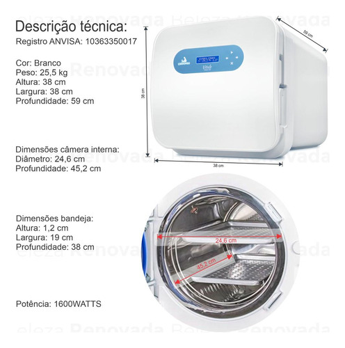 Autoclave Cristofoli 21 Litros Vitale Cd Consultório + Teste