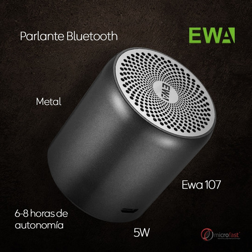 Imagen 3 de 8 de Parlante Bluetooth Ewa A107 Portátil Batería Potente Calidad