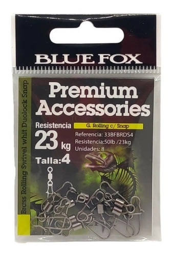 Snap Con Destorcedor Rolling Marca Blue Fox Pesca Señuelo