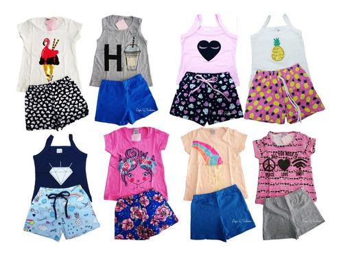 Kit Lote 10 Conjuntos Infantil Feminino Roupa Menina Atacado