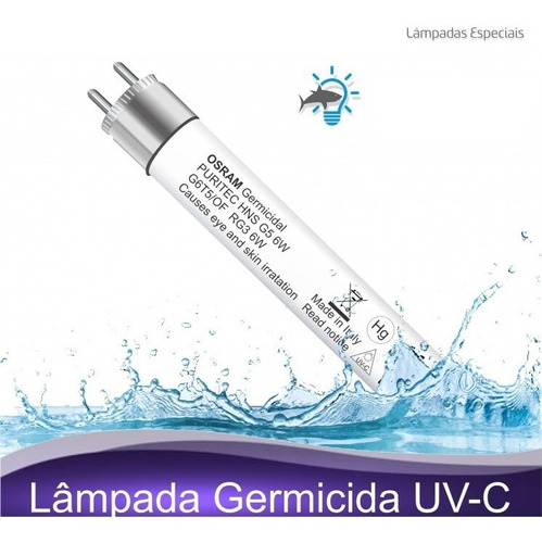 Lâmpada 6w Fluorescente Uvc Germicida T5 Ultra Violeta