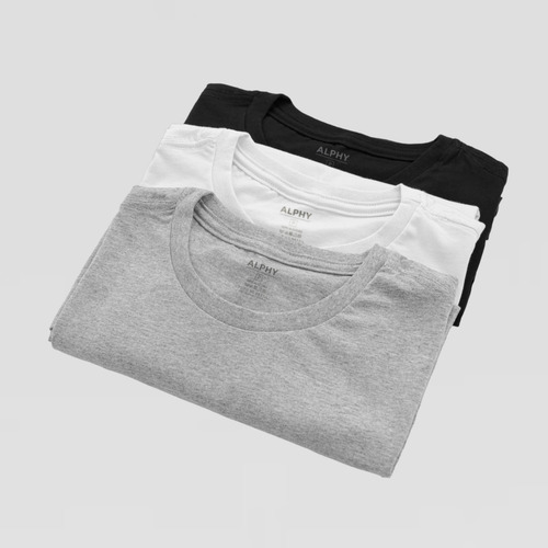 Kit 3 Camisetas Masculina Lisa Básica 100% Algodão
