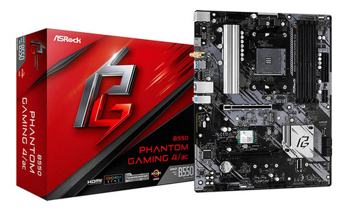 Tarjeta Madre Asrock Atx B550 Phantom Gaming 4/ac Am4 128gb Color Negro
