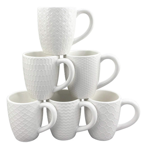 Schliersee Juego De 6 Tazas De Café De Cerámica Blanca De 12