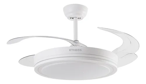 comprar Ventilador De Techo Retráctil Etheos 100w Luz Led Control Cantidad De Aspas 4 Estructura Blanco Aspas Transparente Diámetro 120 Cm Material De Las Aspas Plástico GVTI-VTRN