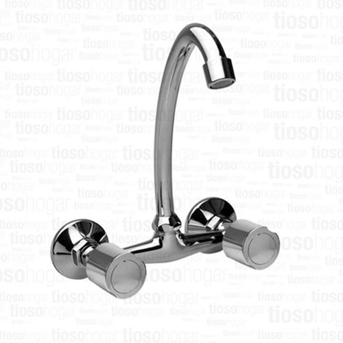 Imagen 2 de 10 de Griferia Pared Cocina Lavadero Hydros Viva Cromo Para Bacha