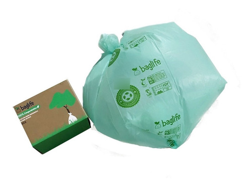 400 Bolsas Ch. 100% Compostables 43x45cm Baglife Certificada