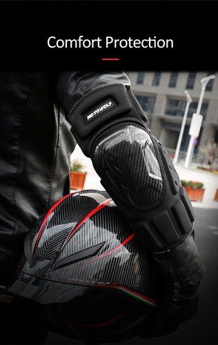 Imagen 3 de 10 de Kit Rodilleras Y Coderas Protecciones Moto Fibra De Carbono