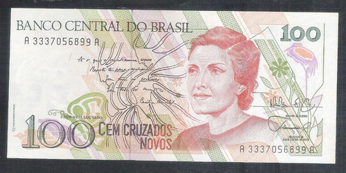 C206 - 100 Cruzados Novos 1989 Fe Cecilia Meirelles