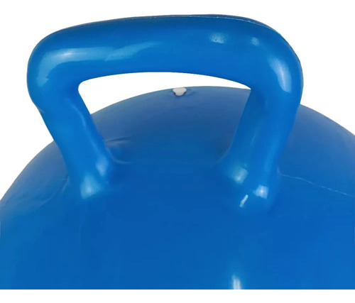 Bola Pula Pula 60 Cm Azul Alça + Baldinho De Praia Colorido