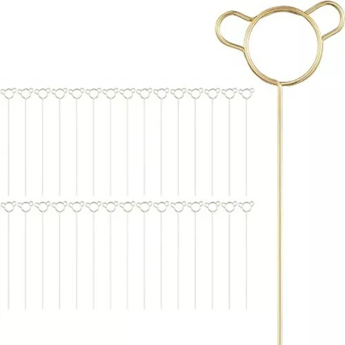 Tarjeteros Para Flores Con Diseño, 30 Porta Tarjeta Metalico Color Oso