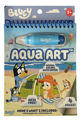 Bluey Aqua Art Cuaderno De Dibujo Magico Water Reveal Pen