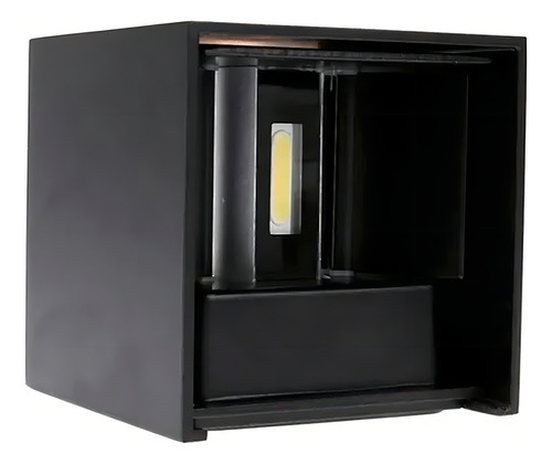 7 Pz Arbotante Led Para Pared 10w Tipo Cubo Arb10p Color Carcasa Negra Luz Calida