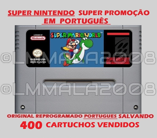 Original Super Mario World Português Snes Sup Nintendo Salva
