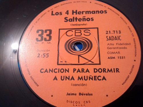 Vinilo Single De Los 4 Hermanos Salteños  No Importa( F45