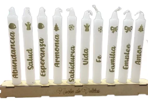 Velas Navideñas personalizadas X 12 con deseos. Navidad y año