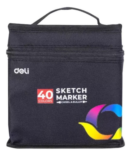 Set 40 Marcadores Pro Doble Punta Deli Sketch Marker Estuche