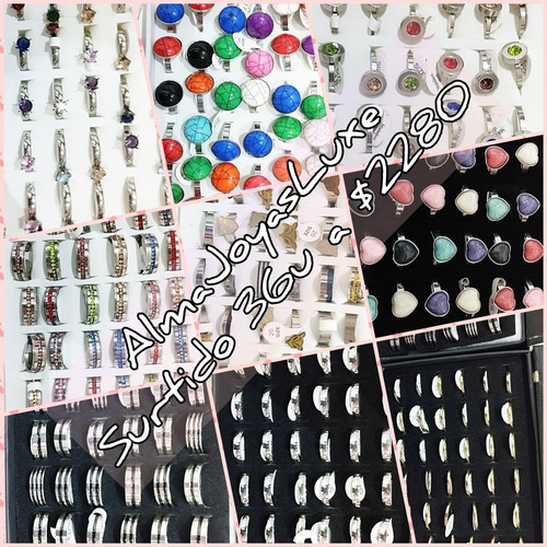Lote 4 Cajas Anillos Surtidas X36u A $33 De Costo C/u