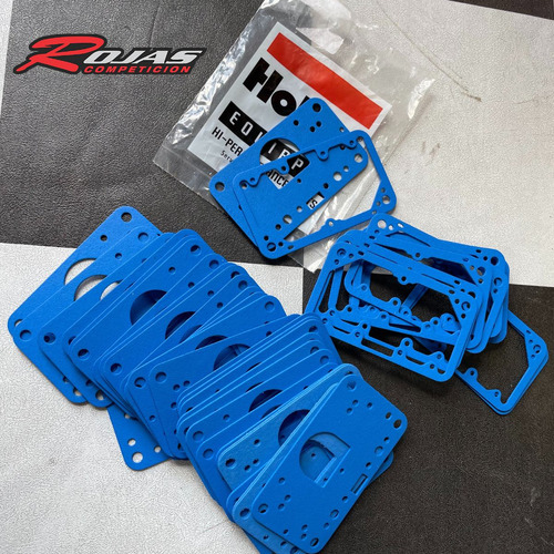 Imagen 3 de 8 de Juntas Holley Carburador Reutilizables Azules 2-4 Bocas
