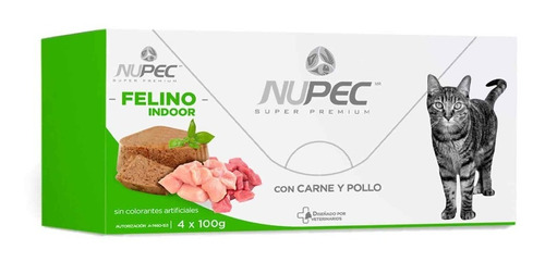 Nupec Felino Indoor Adulto Alimento Húmedo Pack 4 Latas