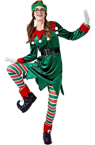 Disfraz De Duende Navidad Elfo Elf Ayudante De Santa Claus Para Damas Mujer Envio Gratis