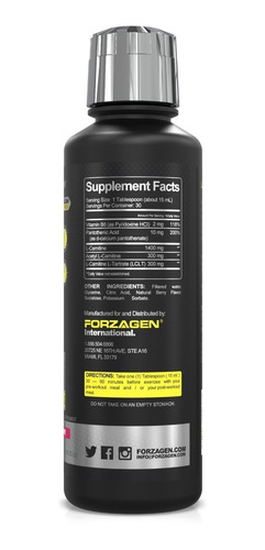Imagen 5 de 6 de L- Carnitina 2000 Forzagen Líquida Con Vitamina B6 30serv