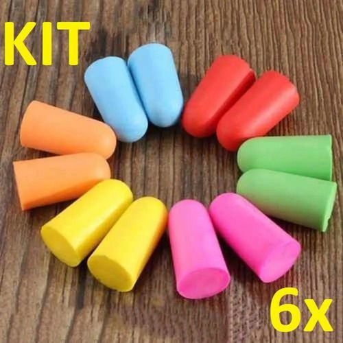 Imagem 2 de 6 de Kit 6 Pares Plug Ouvido Macio Dormir Instrumento Barato