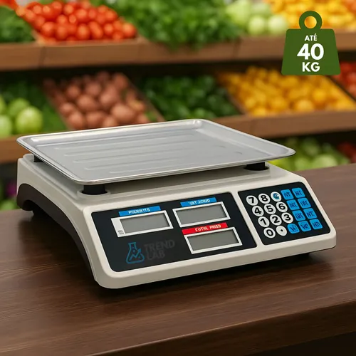 Balança ​Comercial Digital 40kg Bateria Bivolt Profissional Branco 40 Kg