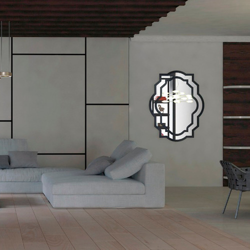 Imagem 3 de 10 de Quadro Espelho Decorativo Prime Sala Quarto 60x90 - 38.97