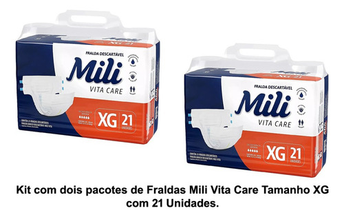 Fralda Geriátrica Mili Vita Care Premium Tam Xg Kit 02 Pctes