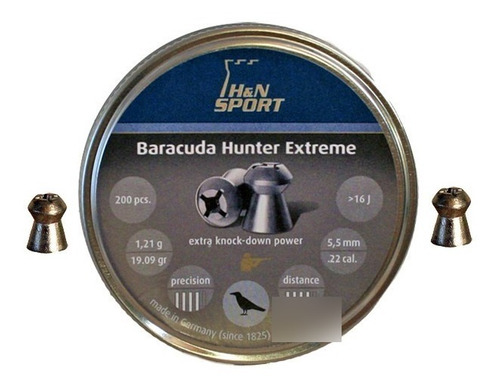 Balines H&n Baracuda Hunter Extreme 5.5 200 19.09gr Alemania
