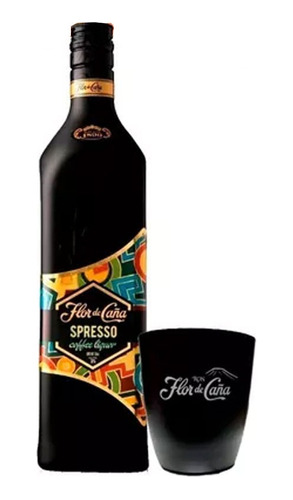 Licor De Cafe Flor De Caña Spresso X750cc + Vaso