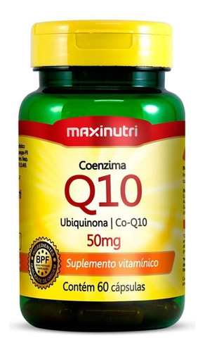 Coenzima Q10 (ubiquinona) 50mg - Maxinutri - 60 Cápsulas
