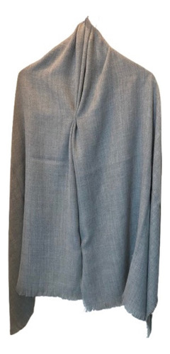 Pashmina Ruana Gris Claro Moda Invierno Unisex Gris Claro Acrilico Frisado