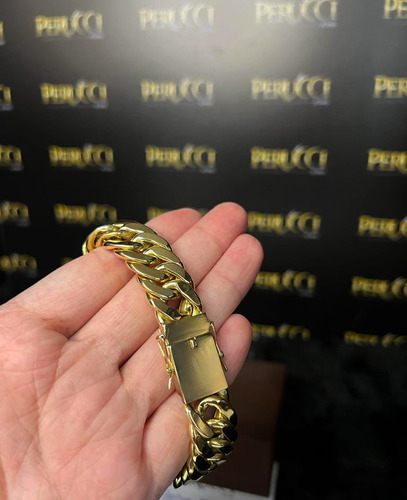 Pulseira Elos Duplos 40 Gramas 14mm Ouro 18k 750
