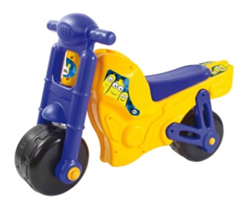 Moto Infantil Motivo Minions Amarilla Y Azul