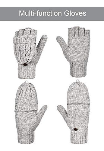 2 Pares De Guantes De Invierno Sin Dedos Para Mujer Guantes
