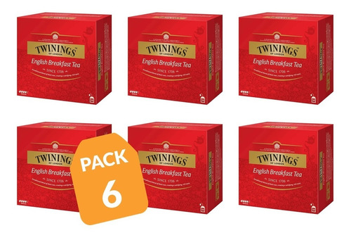 Té Twinings English Breakfast 50 Bolsitas (pack 6)/ 300 Bol.