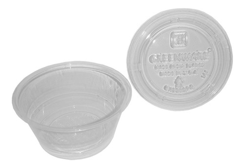 Imagen 2 de 8 de 200 Copas / Vasos Soufflé 2 Oz. Con Tapa Biodegradable Pla