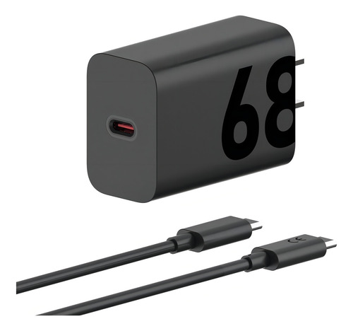 Cargador Motorola Turbo Power 68w Usb C Incluye Cable Origin Negro
