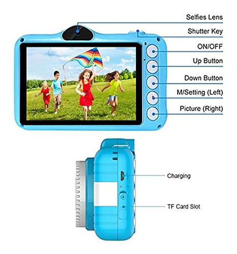 Camara Digital Para Niños De 3,5 Pulgadas Con Tarjeta Tf D