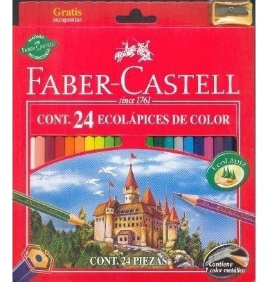 Lápices De Colores Faber Castell Ecolápiz Largos X 24