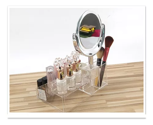 Organizador Maquillaje Cosmeticos Acrilico Con Espejo