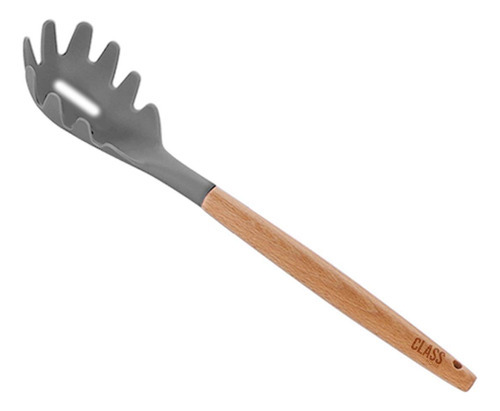 Colher Espaguete Silicone Bambu 24cm Utensílios Class Home