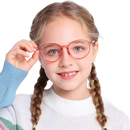 Armação De Óculos P/ Grau Infantil Flexível Anti-luz Azul Cor Rosa/branco