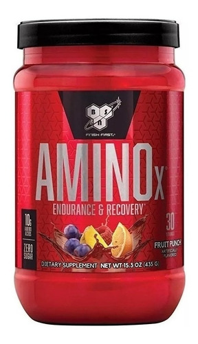 Suplemento en polvo BSN  AMINOx aminoácidos sabor fruit punch en pote de 435g