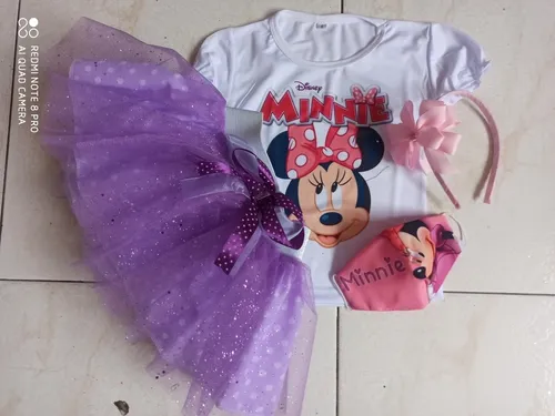 Vestido Tutú Niña Minnie Mouse Fiesta Temática Cumpleaños